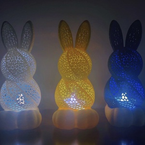 Világító nyuszi lámpa � 3D nyomtatott prémium dekor - ünnepi díszek, dekorációk - húsvéti díszek és dekorációk - húsvéti asztaldíszek - Meska.hu