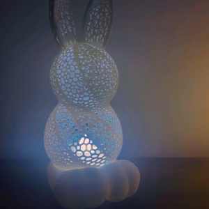 Világító nyuszi lámpa � 3D nyomtatott prémium dekor - ünnepi díszek, dekorációk - húsvéti díszek és dekorációk - húsvéti asztaldíszek - Meska.hu
