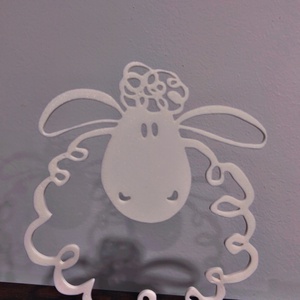 Bárányka sziluett � modern 3D nyomtatott dekoráció - ünnepi díszek, dekorációk - húsvéti díszek és dekorációk - húsvéti asztaldíszek - Meska.hu