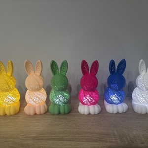Világító nyuszi lámpa � 3D nyomtatott prémium dekor - ünnepi díszek, dekorációk - húsvéti díszek és dekorációk - húsvéti asztaldíszek - Meska.hu