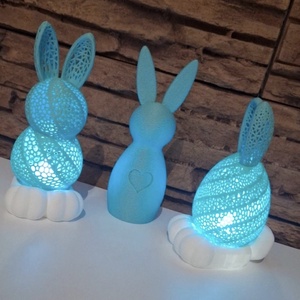 3D Nyomtatott 3db-os Nyuszi Dekor � Modern forma, karakteres megjelenés - ünnepi díszek, dekorációk - húsvéti díszek és dekorációk - húsvéti asztaldíszek - Meska.hu