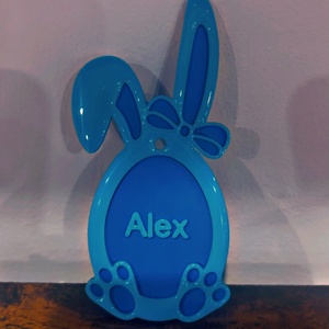  Nyuszis néves függődísz 3D Nyomtatott, Ünnepi díszek, dekorációk, Húsvéti díszek és dekorációk, Húsvéti asztaldíszek, , MESKA