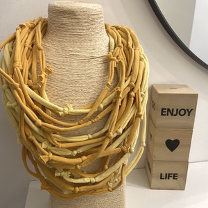 Napsütés pamut pólónyakánc, Ékszer, Nyaklánc, Statement nyaklánc, Ékszerkészítés, Újrahasznosított alapanyagból készült termékek, MESKA