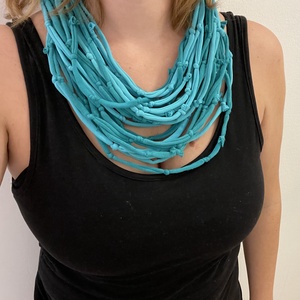 Aqua pamut pólónyakánc - ékszer - nyaklánc - statement nyaklánc - Meska.hu