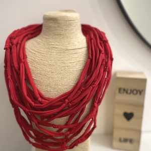 Pipacs pamut pólónyaklánc - ékszer - nyaklánc - statement nyaklánc - Meska.hu