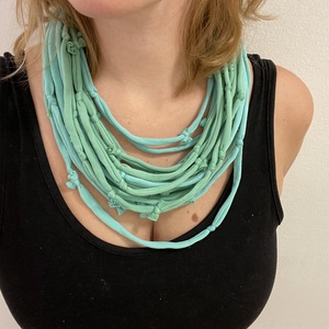 �Tengerszem pamut pólónyaklánc - ékszer - nyaklánc - statement nyaklánc - Meska.hu