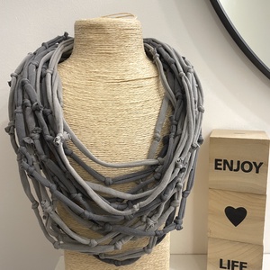 Concrete pamut pólónyaklánc, Ékszer, Nyaklánc, Statement nyaklánc, Ékszerkészítés, Újrahasznosított alapanyagból készült termékek, MESKA