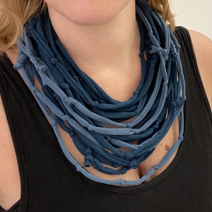 Denim pamut pólónyaklánc - ékszer - nyaklánc - statement nyaklánc - Meska.hu