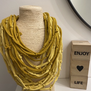 Mustard pamut pólónyaklánc - ékszer - nyaklánc - statement nyaklánc - Meska.hu