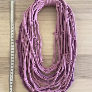 Levendula pamut pólónyaklánc, Ékszer, Nyaklánc, Statement nyaklánc, Ékszerkészítés, Újrahasznosított alapanyagból készült termékek, MESKA