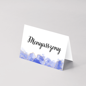 Kék márványmintás ültetőkártya , Esküvő, Meghívó & Kártya, Meghívó, Fotó, grafika, rajz, illusztráció, MESKA