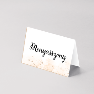 Arany mintás ültetőkártya , Esküvő, Meghívó & Kártya, Meghívó, Fotó, grafika, rajz, illusztráció, MESKA