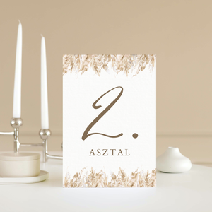 Papmpafüves asztalszám, Esküvő, Meghívó & Kártya, Meghívó, Fotó, grafika, rajz, illusztráció, MESKA