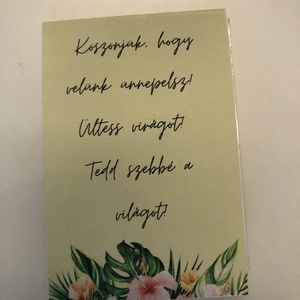 Esküvői köszönőajándék virágmag trópusi mintával - esküvő - emlék & ajándék - köszönőajándék - Meska.hu