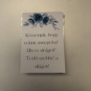 Esküvői köszönőajándék virágmag kék rózsa mintával - esküvő - emlék & ajándék - köszönőajándék - Meska.hu