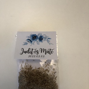 Esküvői köszönőajándék virágmag kék rózsa mintával, Esküvő, Emlék & Ajándék, Köszönőajándék, Fotó, grafika, rajz, illusztráció, MESKA