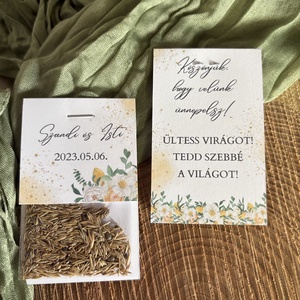 Citromos virágos köszönőajándék virágmag , Esküvő, Emlék & Ajándék, Köszönőajándék, Fotó, grafika, rajz, illusztráció, MESKA