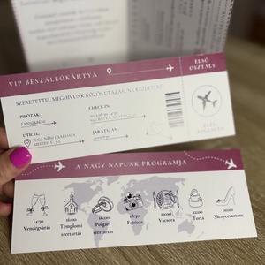 Útlevél beszállókártyával meghívó - Meska.hu