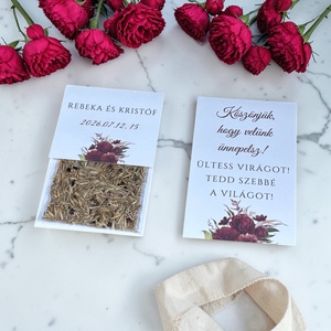 Esküvői köszönőajándék virágmag - Burgundy Bliss, Esküvő, Emlék & Ajándék, Köszönőajándék, Fotó, grafika, rajz, illusztráció, MESKA