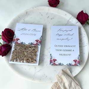 Esküvői köszönőajándék virágmag rózsa mintával- Essence, Esküvő, Emlék & Ajándék, Köszönőajándék, Fotó, grafika, rajz, illusztráció, MESKA