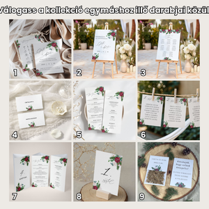 Esküvői köszönőajándék virágmag rózsaés fenyőág mintával- Evergreen Love - esküvő - emlék & ajándék - köszönőajándék - Meska.hu