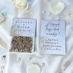 Esküvői köszönőajándék virágmag /arany mintával/- Golden Glow, Esküvő, Emlék & Ajándék, Köszönőajándék, Fotó, grafika, rajz, illusztráció, MESKA