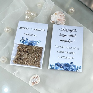 Esküvői köszönőajándék virágmag /kék rózsa mintával/- Indigo Mood, Esküvő, Emlék & Ajándék, Köszönőajándék, Fotó, grafika, rajz, illusztráció, MESKA