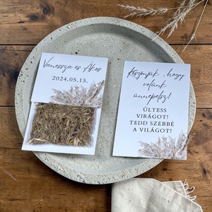 Esküvői köszönőajándék virágmag /pampafüves mintával/- Pampas Dreams, Esküvő, Emlék & Ajándék, Köszönőajándék, Fotó, grafika, rajz, illusztráció, MESKA