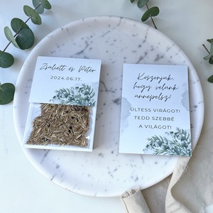 Esküvői köszönőajándék virágmag /eukaliptusz mintával/- Silent Nature, Esküvő, Emlék & Ajándék, Köszönőajándék, Fotó, grafika, rajz, illusztráció, MESKA
