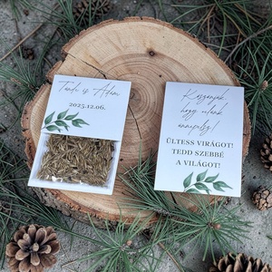 Esküvői köszönőajándék virágmag /zöld leveles mintával/- Soft Sage, Esküvő, Emlék & Ajándék, Köszönőajándék, Fotó, grafika, rajz, illusztráció, MESKA