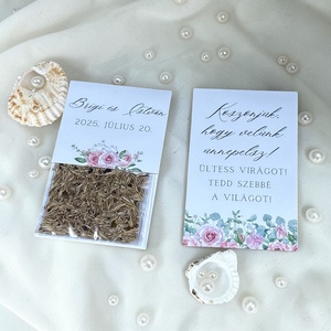 Esküvői köszönőajándék virágmag /rózsaszín rózsás mintával/- Spinger Roses, Esküvő, Emlék & Ajándék, Köszönőajándék, Fotó, grafika, rajz, illusztráció, MESKA