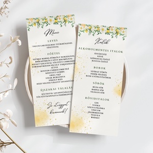 Esküvői menü és/vagy itallap/menüháromszög - Summer Sorbet - esküvő - meghívó & kártya - menü - Meska.hu