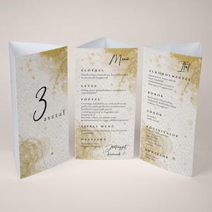 Esküvői menü és/vagy itallap/menüháromszög - Golden Glow (arany csillogó), Esküvő, Meghívó & Kártya, Meghívó, Fotó, grafika, rajz, illusztráció, MESKA