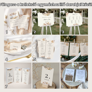 Esküvői menü és/vagy itallap/menüháromszög - Infinite Bloom (száraz virágos, bohém) - esküvő - meghívó & kártya - meghívó - Meska.hu