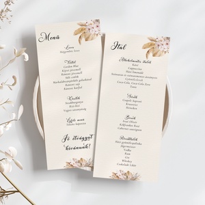 Esküvői menü és/vagy itallap/menüháromszög - Infinite Bloom (száraz virágos, bohém), Esküvő, Meghívó & Kártya, Meghívó, Fotó, grafika, rajz, illusztráció, MESKA