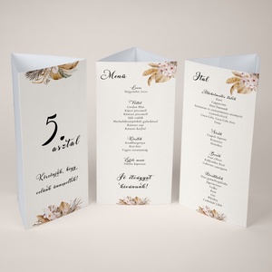 Esküvői menü és/vagy itallap/menüháromszög - Infinite Bloom (száraz virágos, bohém) - esküvő - meghívó & kártya - meghívó - Meska.hu