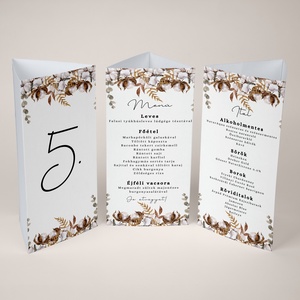 Esküvői menüháromszög/menülap/itallap/asztalszám - Raw Silk (natúr gyapotos), Esküvő, Meghívó & Kártya, Meghívó, Fotó, grafika, rajz, illusztráció, MESKA