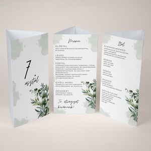 Esküvői menü és/vagy itallap/menüháromszög - Silent Nature (eukaliptuszos zöld) - esküvő - meghívó & kártya - meghívó - Meska.hu