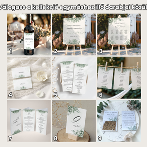 Esküvői menü és/vagy itallap/menüháromszög - Silver Dollar (eukaliptuszos) - esküvő - meghívó & kártya - meghívó - Meska.hu