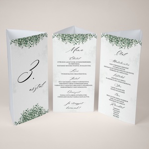 Esküvői menüháromszög/menülap/itallap/asztalszám - Silver Dollar (eukaliptuszos), Esküvő, Meghívó & Kártya, Meghívó, Fotó, grafika, rajz, illusztráció, MESKA