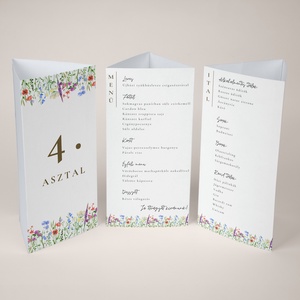 Esküvői menü és/vagy itallap/menüháromszög - Vadvirág liget (színes vadvirágos) - esküvő - meghívó & kártya - meghívó - Meska.hu
