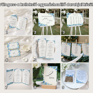 Esküvői tábla /köszöntőtábla/ültetésrend tábla/programtábla - Blue Dream (kék hortenziás) - esküvő - dekoráció - tábla & jelzés - Meska.hu