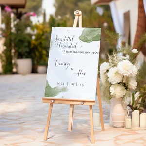 Esküvői tábla /köszöntőtábla/ültetésrend tábla/programtábla - Emerald Ink (smaragd arany), Esküvő, Dekoráció, Tábla & Jelzés, Fotó, grafika, rajz, illusztráció, MESKA