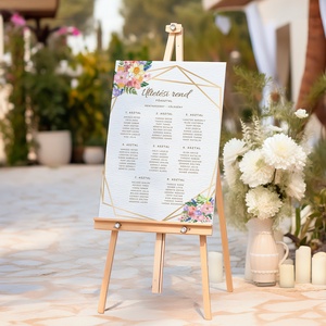 Esküvői tábla /köszöntőtábla/ültetésrend tábla/programtábla - Garden Joy (tavaszi kerti virágos) - esküvő - dekoráció - tábla & jelzés - Meska.hu