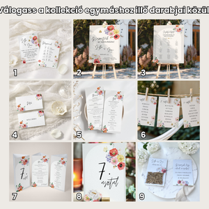 Esküvői tábla /köszöntőtábla/ültetésrend tábla/programtábla - Meadow Magic (pipacsos vadvirágos) - esküvő - dekoráció - tábla & jelzés - Meska.hu