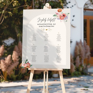 Esküvői tábla /köszöntőtábla/ültetésrend tábla/programtábla - Meadow Magic (pipacsos vadvirágos) - esküvő - dekoráció - tábla & jelzés - Meska.hu