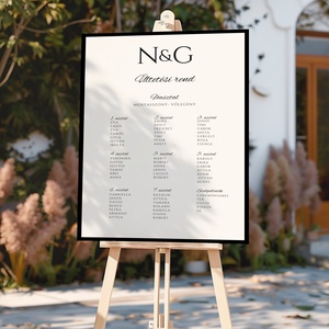 Esküvői tábla /köszöntőtábla/ültetésrend tábla/programtábla - Noir Elegance (modern fekete) - esküvő - dekoráció - tábla & jelzés - Meska.hu