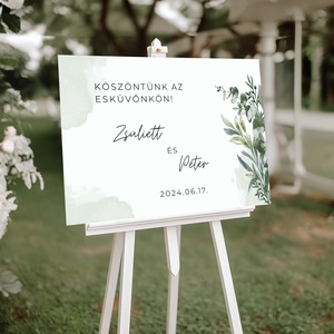 Esküvői tábla /köszöntőtábla/ültetésrend tábla/programtábla - Silent Nature (eukaliptuszos), Esküvő, Dekoráció, Tábla & Jelzés, Fotó, grafika, rajz, illusztráció, MESKA