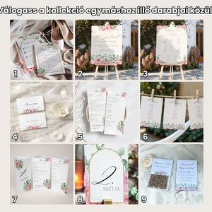 Esküvői tábla /köszöntőtábla/ültetésrend tábla/programtábla - Springer Roses (rózsaszín rózsás) - esküvő - dekoráció - tábla & jelzés - Meska.hu