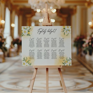 Esküvői tábla /köszöntőtábla/ültetésrend tábla/programtábla - Summer Sorbet (citromos virágos) - esküvő - dekoráció - tábla & jelzés - Meska.hu